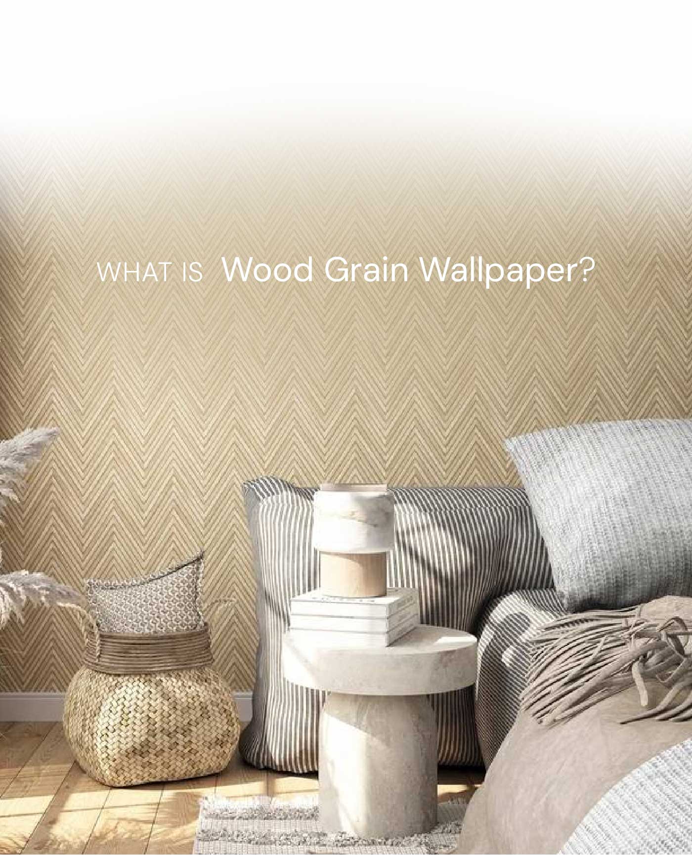 Wood grain wallpaper for rustic bedroom